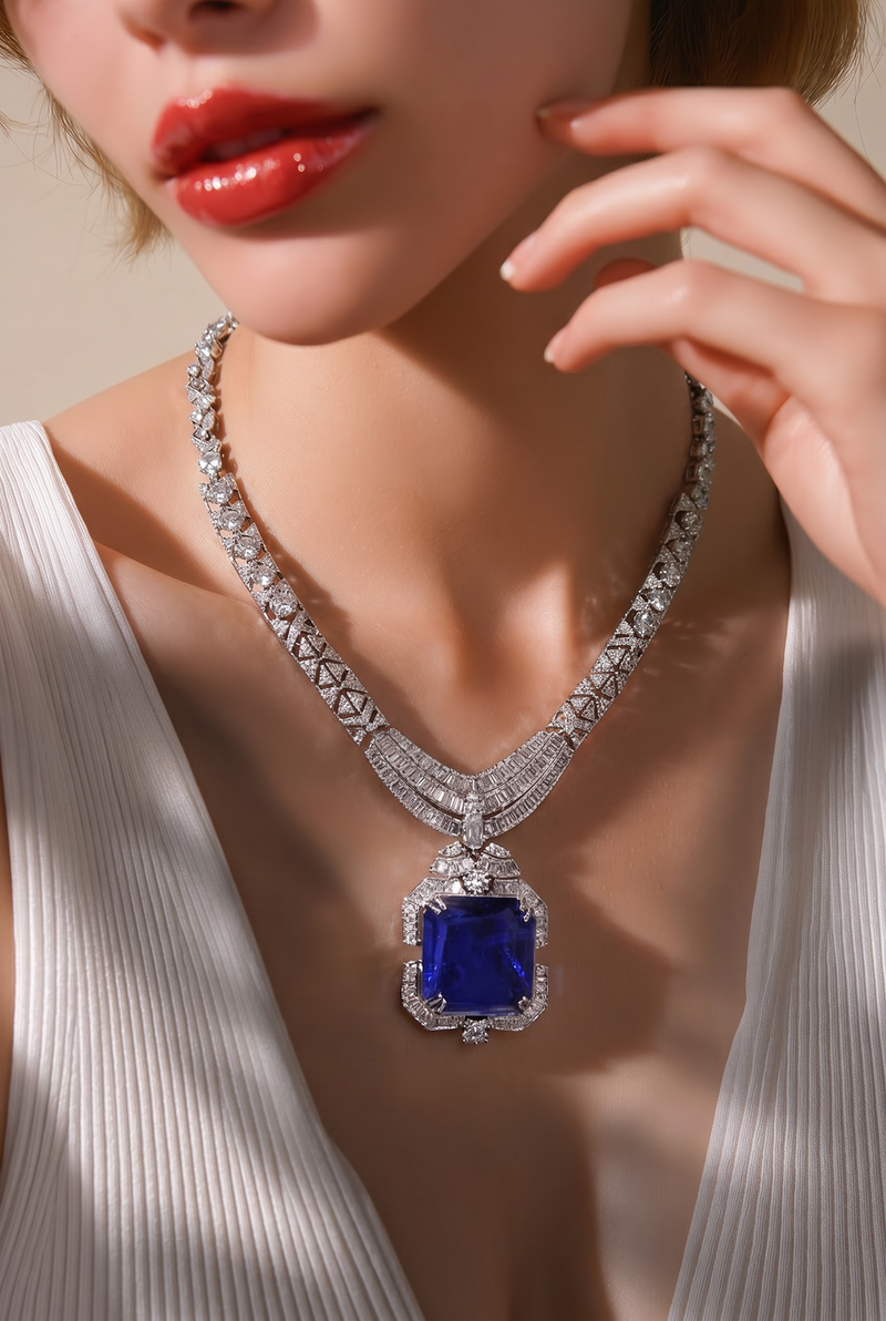 Velzora Empress Necklace-Blue