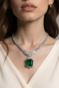Velzora Emerald Empress Necklace Set