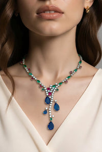 Velzora Velzora Elysian Necklace-Blue