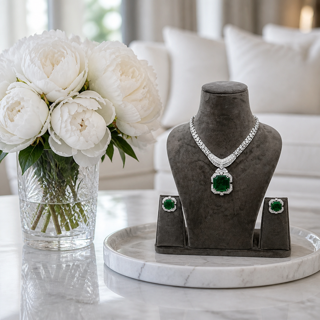 Velzora Emerald Empress Necklace Set