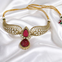 Velzora Zariya Crimson Veil Choker-Ruby Red
