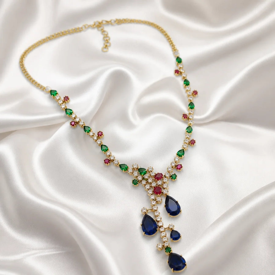Velzora Velzora Elysian Necklace-Blue