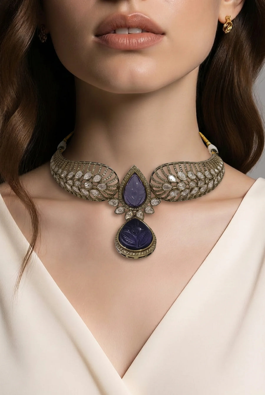 Velzora Zariya Crimson Veil Choker-Amethyst Purple