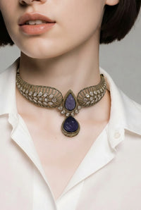Velzora Zariya Crimson Veil Choker-Amethyst Purple