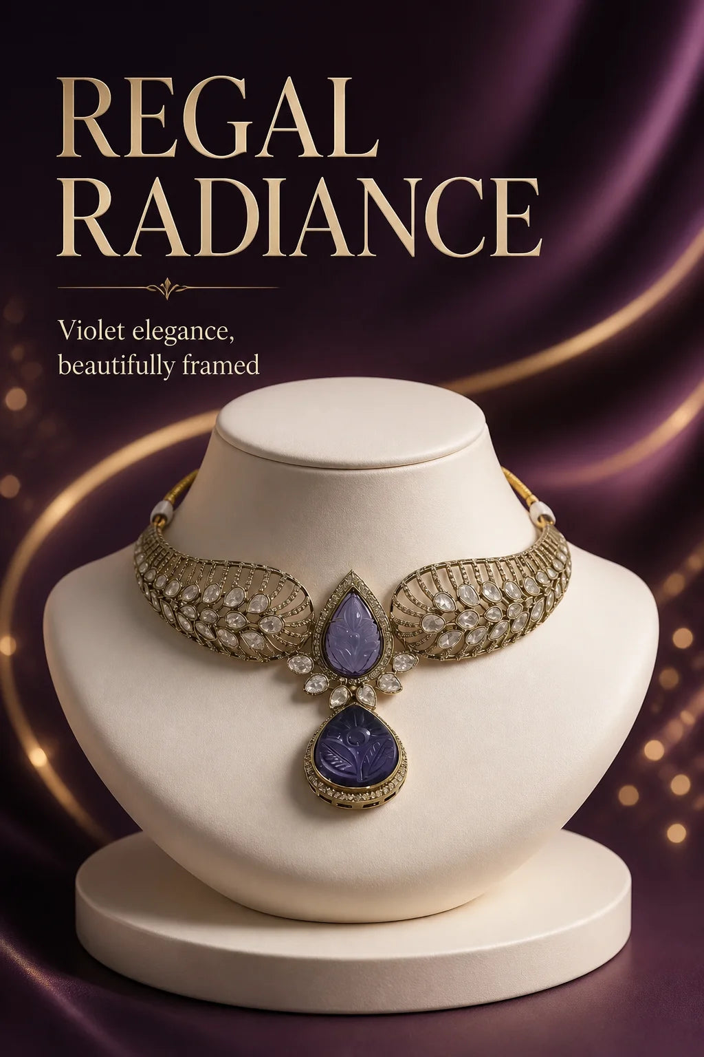 Velzora Zariya Crimson Veil Choker-Amethyst Purple