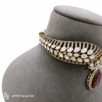 Velzora Zariya Crimson Veil Choker-Ruby Red