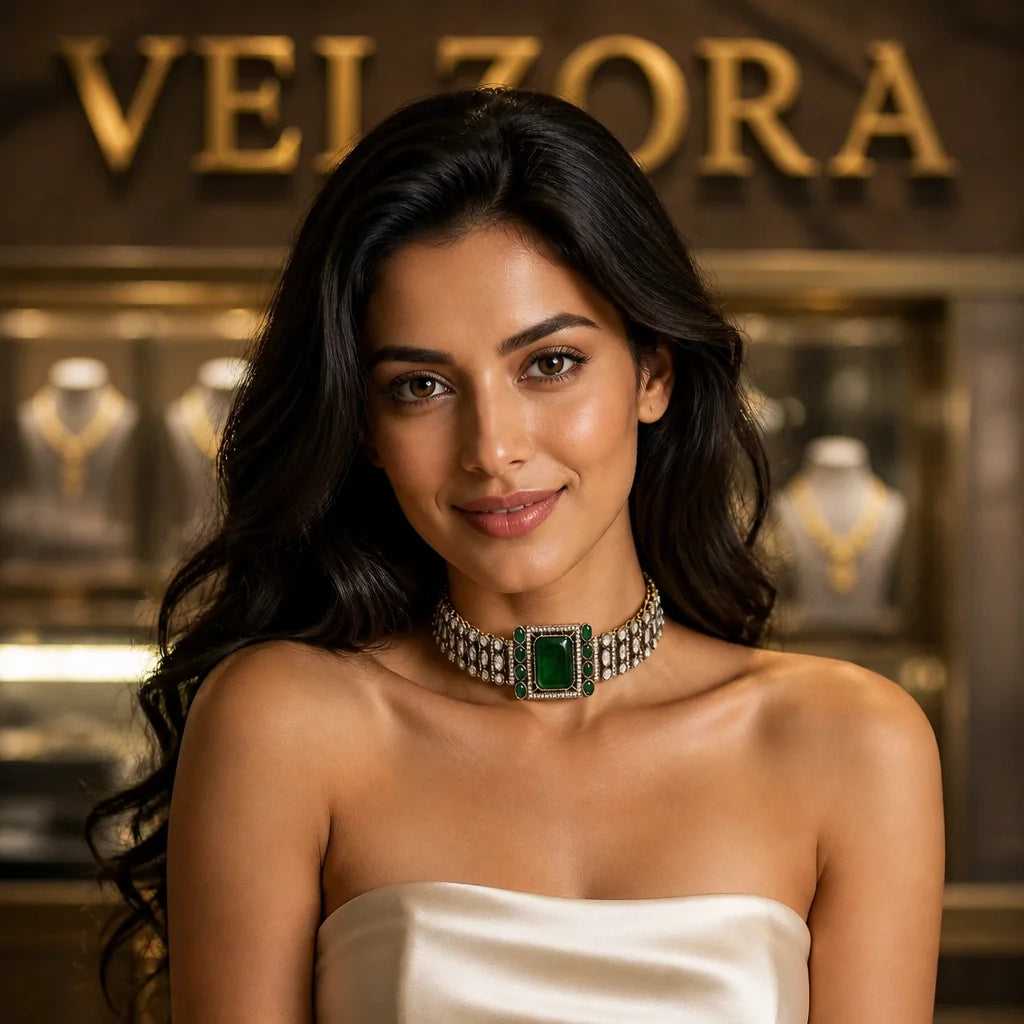 Velzora Zariya Aura Choker-Green