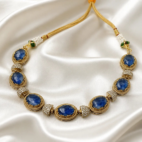 Velzora Sabhya Midnight Necklace-Multi colour