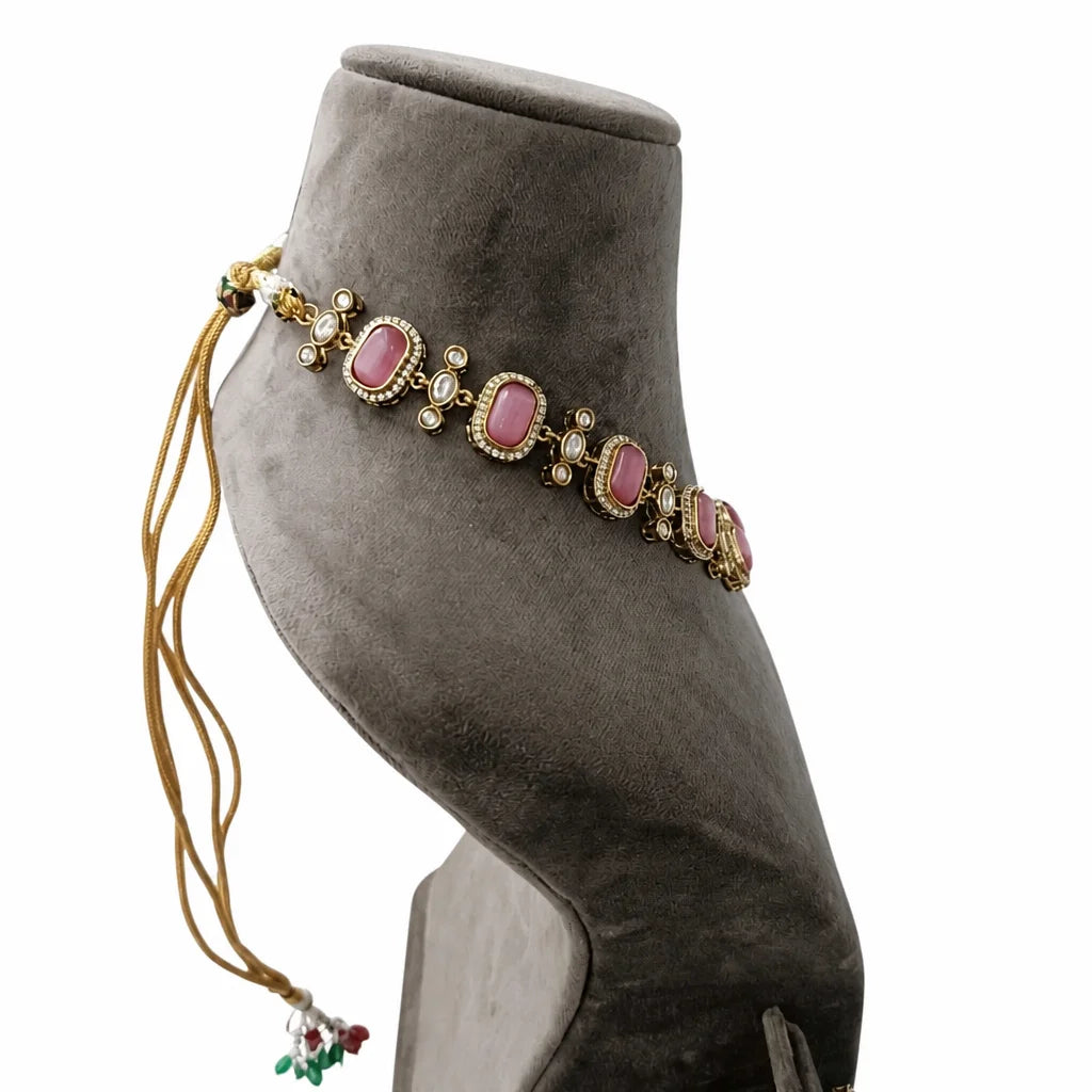 Velzora Zariya Gulnaar Necklace-Pink
