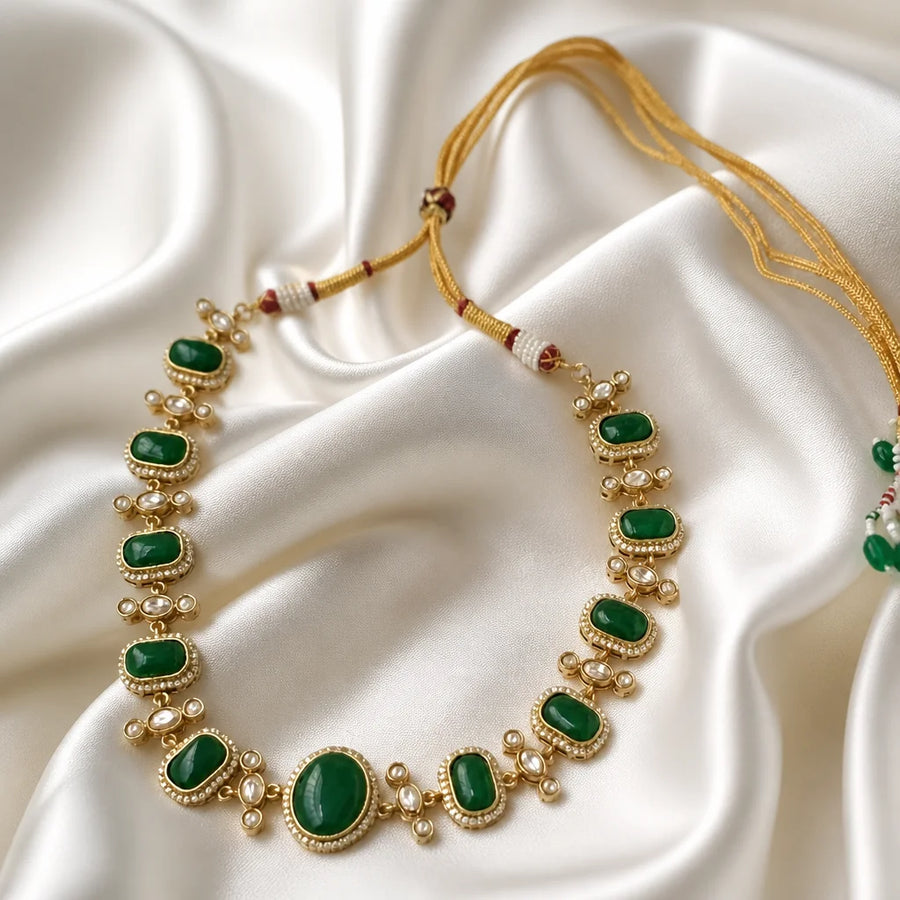 Velzora Zariya Gulnaar Necklace-Green