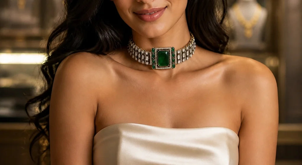 Velzora Zariya Aura Choker-Green