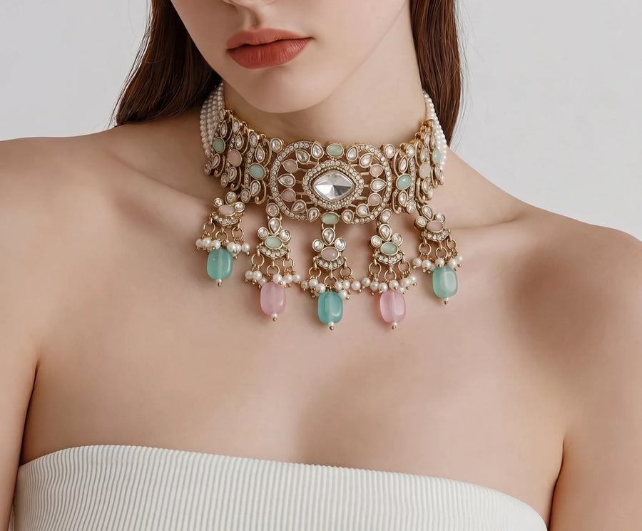 Velzora Pearlea Rose Mist Choker