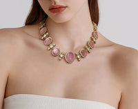 Velzora Zariya Gulnaar Necklace-Pink