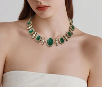Velzora Zariya Gulnaar Necklace-Green