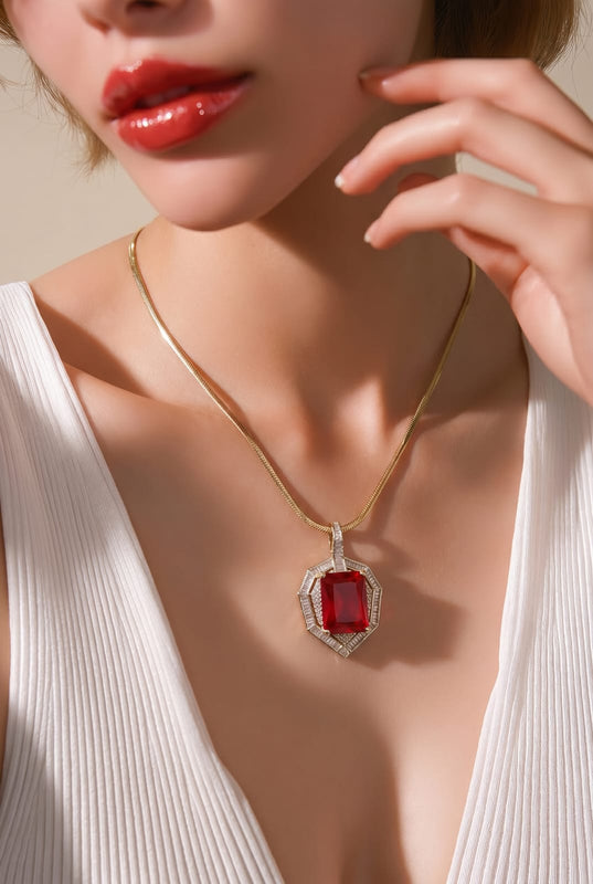 Velzora Doublet Rubellite Grace Pendent Set