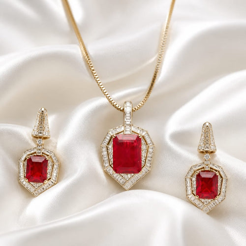 Velzora Doublet Rubellite Grace Pendent Set