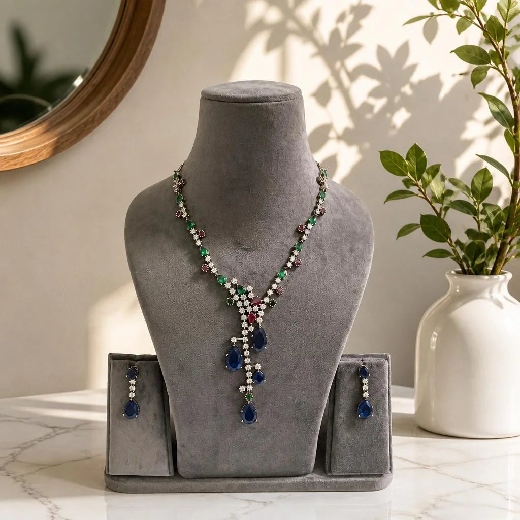 Velzora Velzora Elysian Necklace-Blue