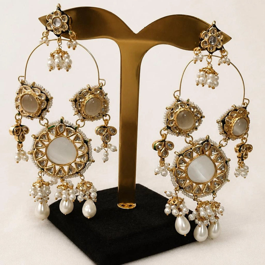 Velzora Ivory Bloom Hoop Earrings