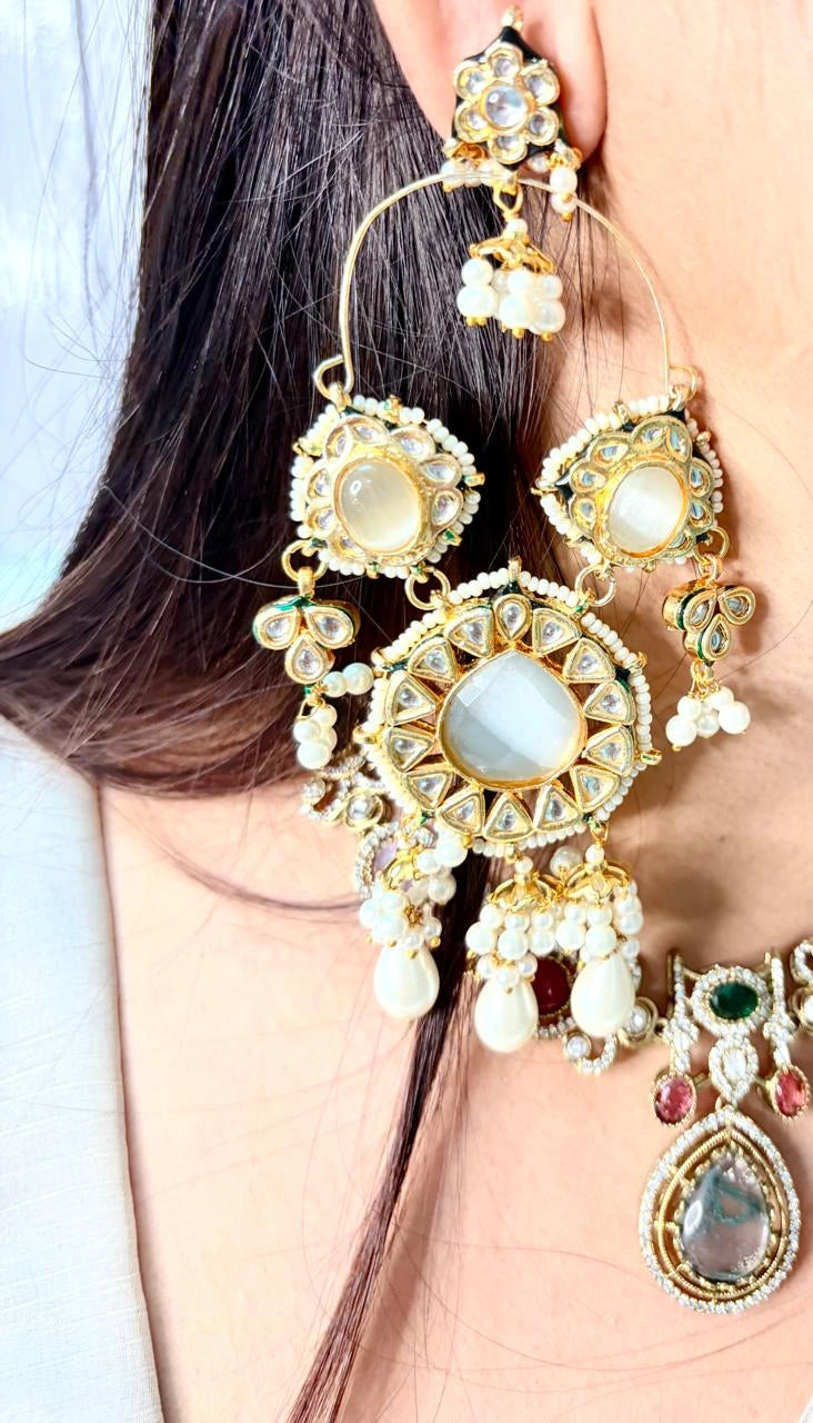 Velzora Ivory Bloom Hoop Earrings