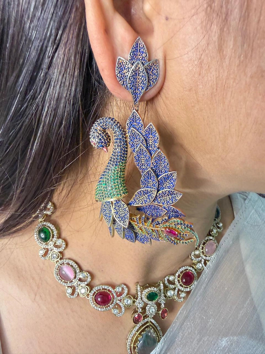 Velzora Étoile Peacock Earrings