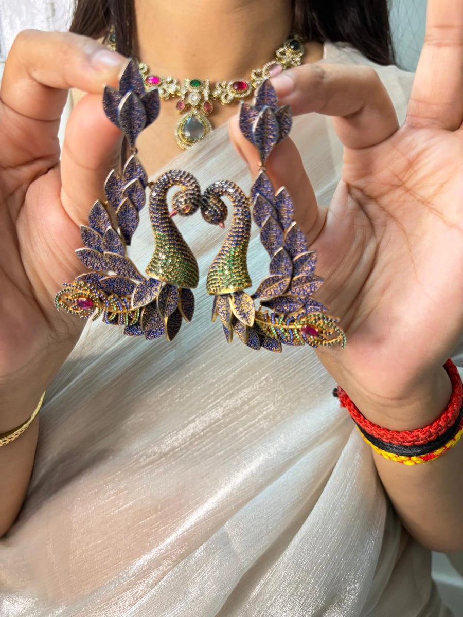 Velzora Étoile Peacock Earrings