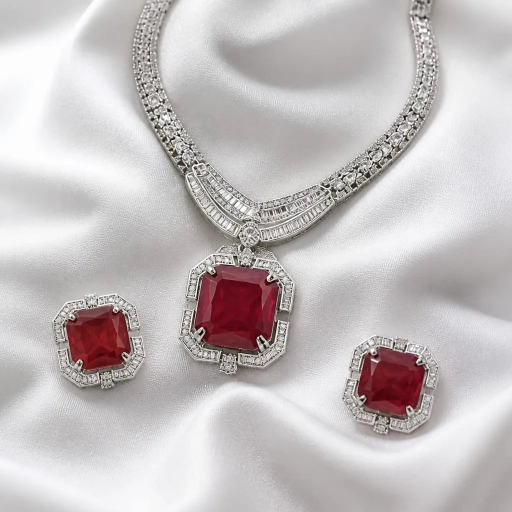 Velzora Empress Necklace-Ruby Red