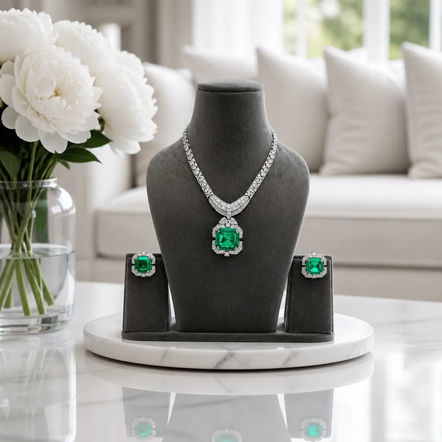 Velzora Empress Necklace-Mint Green