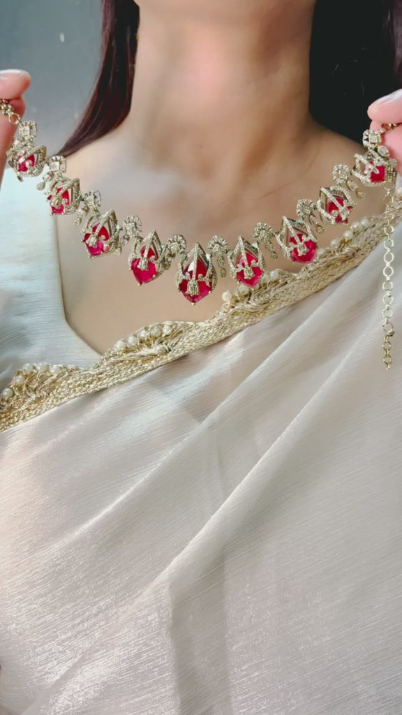 Velzora Signature Ruby Royale Necklace Set